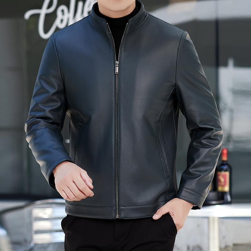 

Осенние и зимние куртки из натуральной кожи, осенние и зимние бархатные куртки, повседневные мужские куртки из овчины премиум-класса из выстиранной кожи 195