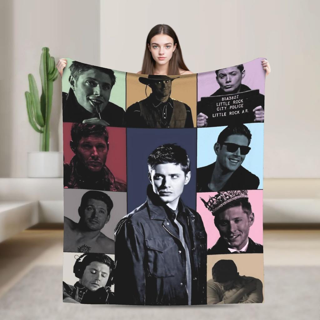Warm Soft Blanket Camping Sam Winchester Supernatural Throw Blanket Flannel Bedspread For Couch Chair Sofa Bed Sofa Bed Cover