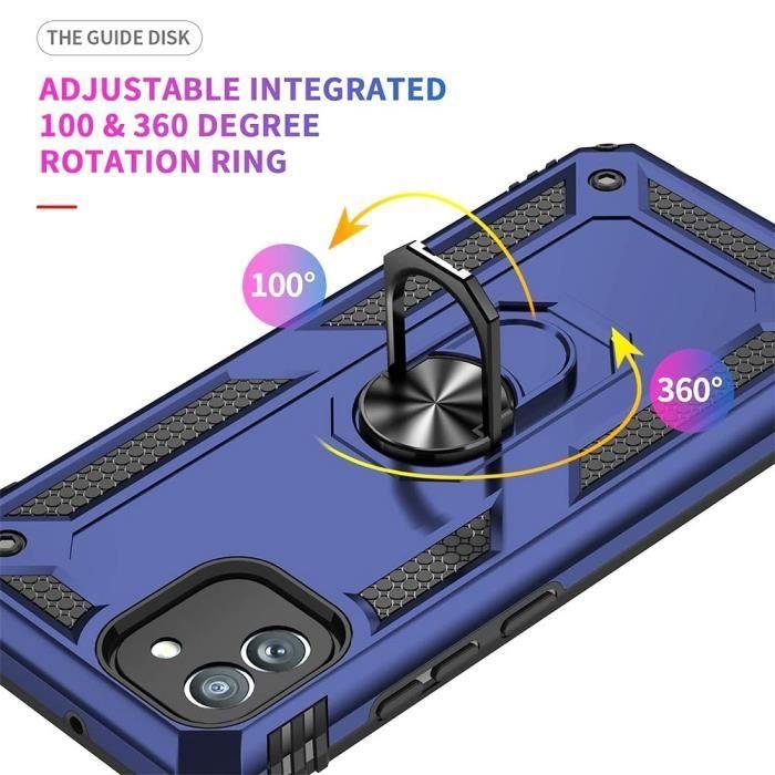 Coque pour Samsung Galaxy A05 - Antichoc - Support Anneau Arrière - Rigide - Bleu Marine