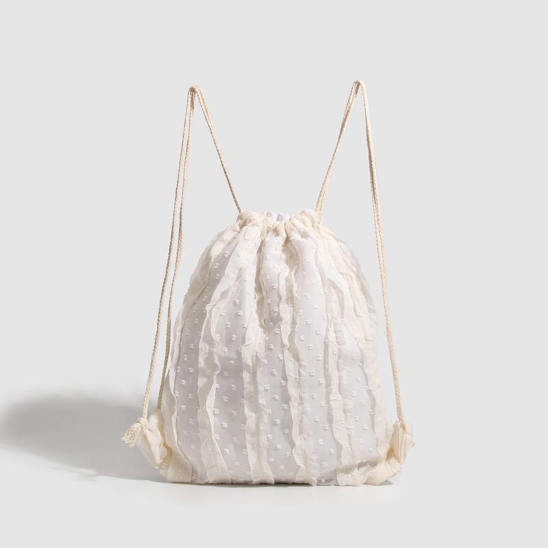 A Casual and Niche Hand-held Backpack with Drawstring Pockets