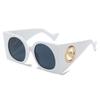 1 pz Occhiali da Sole Punk Vintage Quadrati Oversize Maschera Uomo Donna Montatura Grande Gamba Larga alla Moda Occhiali da Sole Lenti per Dama UV400