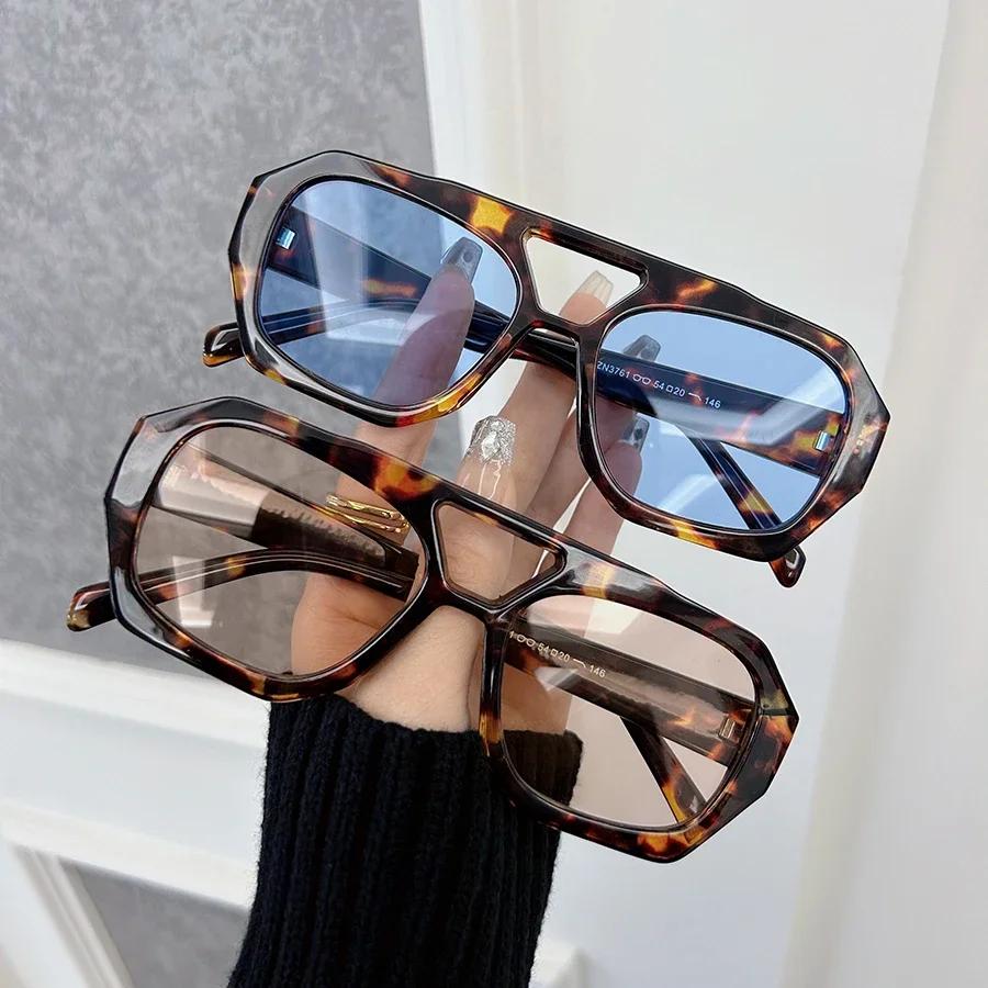 High Quality Designer Style Trendy Stylish Leopard Square Shaped Multi Colored Female Male Women Men Sun Glasses