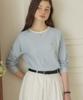 OURHOPE Striped Raglan T-Shirt - Sky Blue