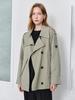 Maxza Diagonal Out-Pocket Half Trench Jacket