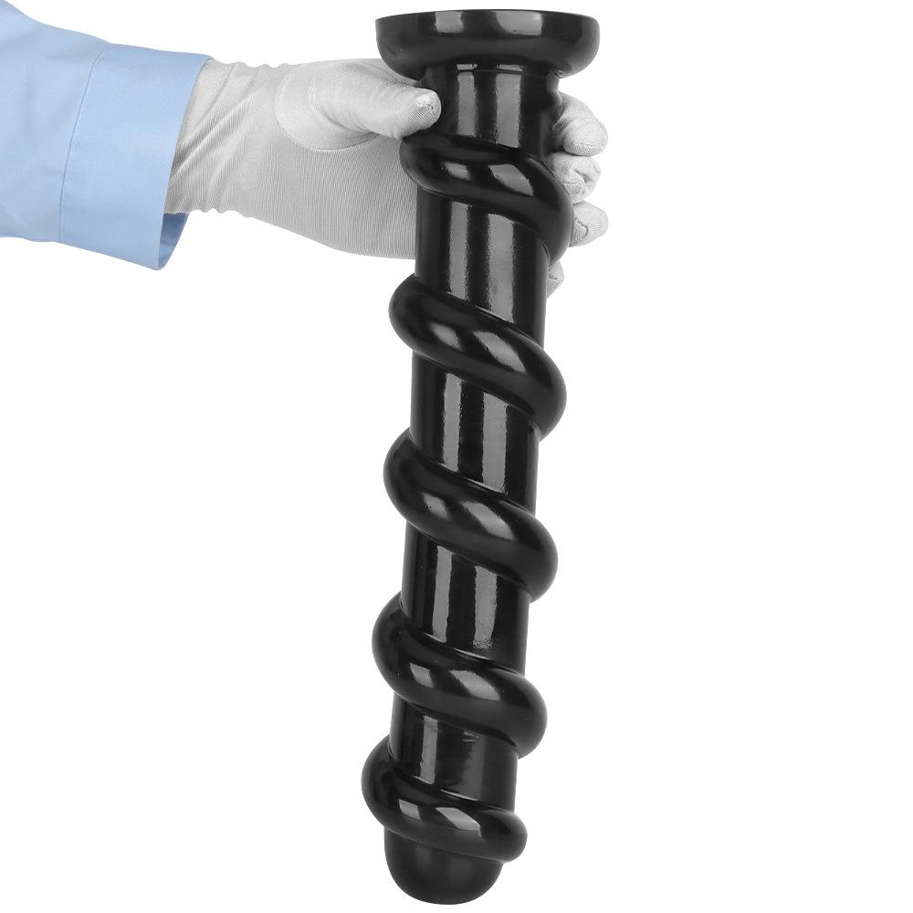 Super Large Threaded Masturbator Black PVC Butt Plug Dildo Anal Fisting Sex Toy Realistic Penis Big Dick