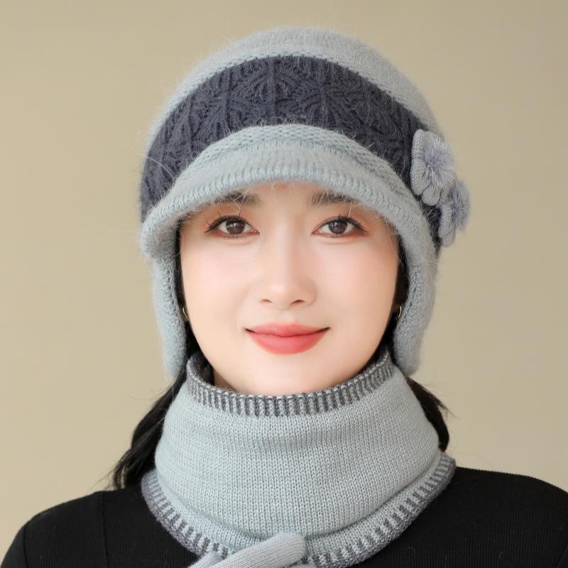 Winter Hat Women's Thickened Wool Cap Cap Fleece Warm Ear Protector Knitted Hat