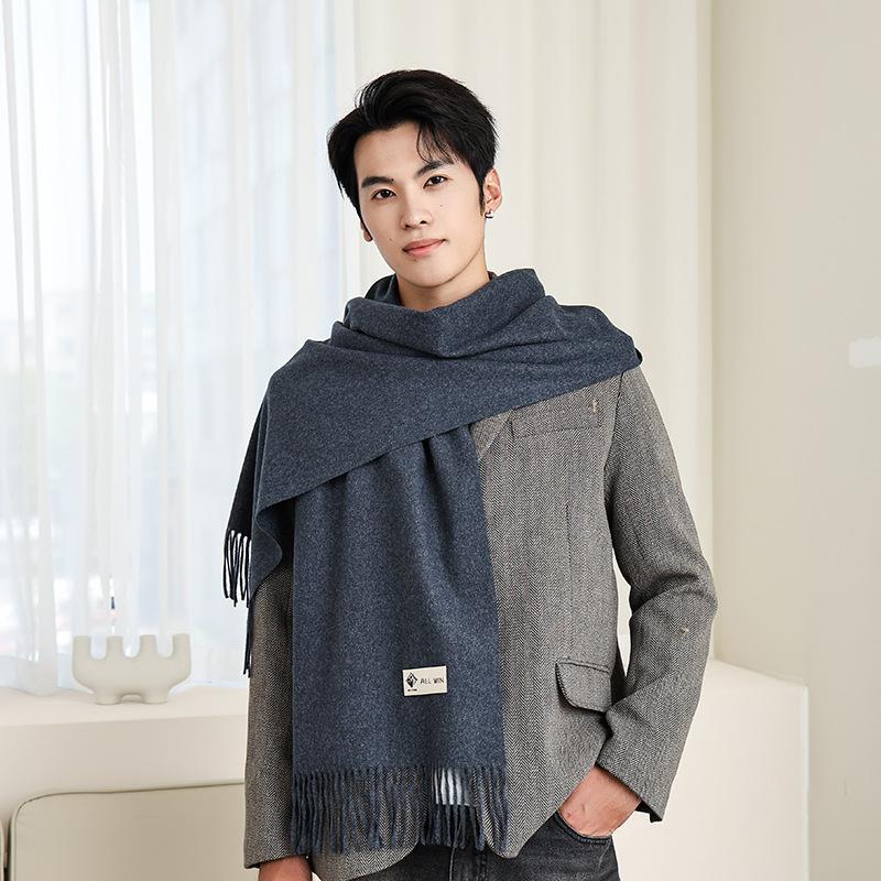 Wool autumn and winter warm scarf warm color scarf solid color simple and versatile gift fashion