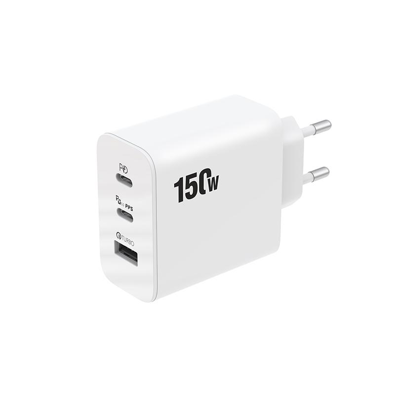 

150 Вт Супер Быстрая Зарядка Сверхвысокая Скорость Быстрая Зарядка 3 Порта PD Type C Для Зарядного Устройства iPhone Samsung Xiaomi EU Plug белый