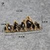 New Chinese Creative Handmade Vintage Brass Copper Strange Stone Mini Mountain Pen Rack Pen Holder Penholder Bracket Storage