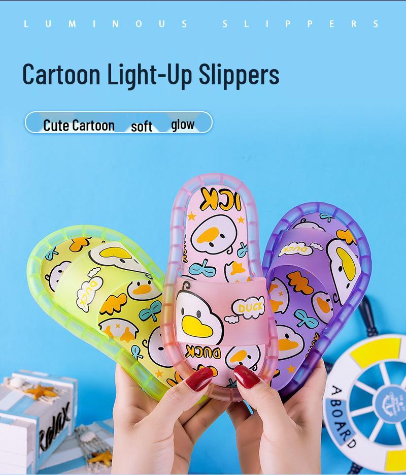 Pangpanglong Kids' Luminous Slippers - Cute, Anti-Slip for Indoor/Outdoor Use