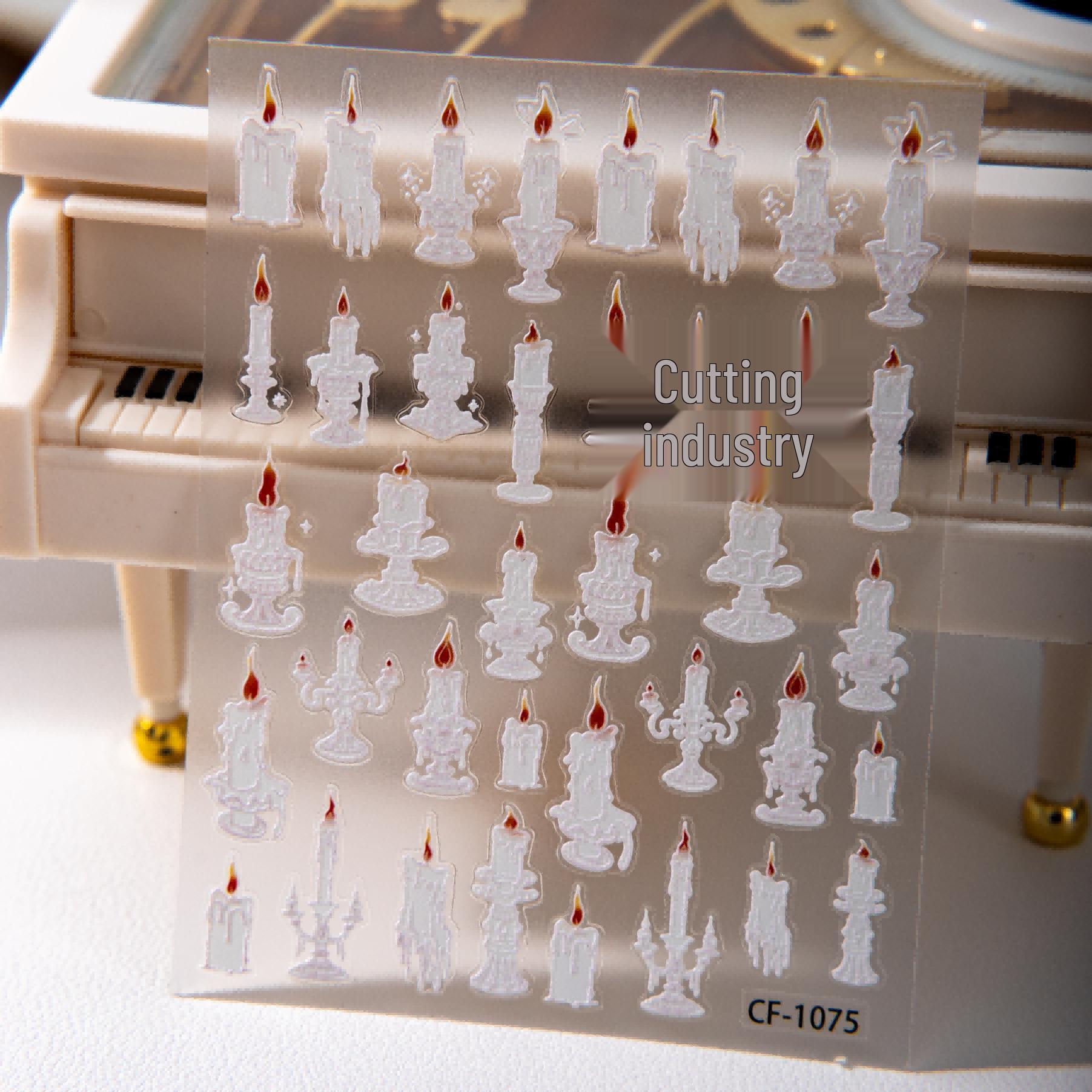 Cyansea Retro Spicy Girl Candle & Nail Art Stickers for DIY Phone Decoration Cyansea 1075