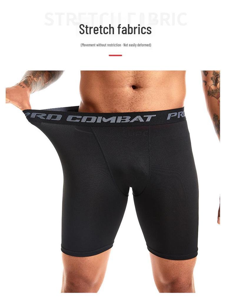 Men's American-Style Quick-Dry Basketball Compression Shorts - High Elasticity for Running, Fitness, and Track & Field Students