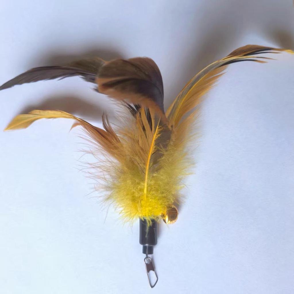 Cat Teaser Stick with Bells & Feather Replacement Heads