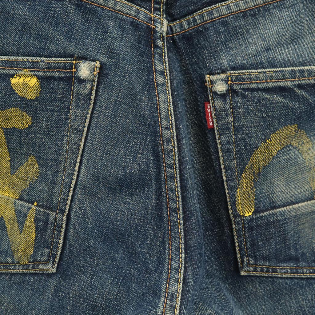 Evisu Made In Japan No. 2 Ebisu Seagull Paint Denim Pants W32 Jeans Men's Used