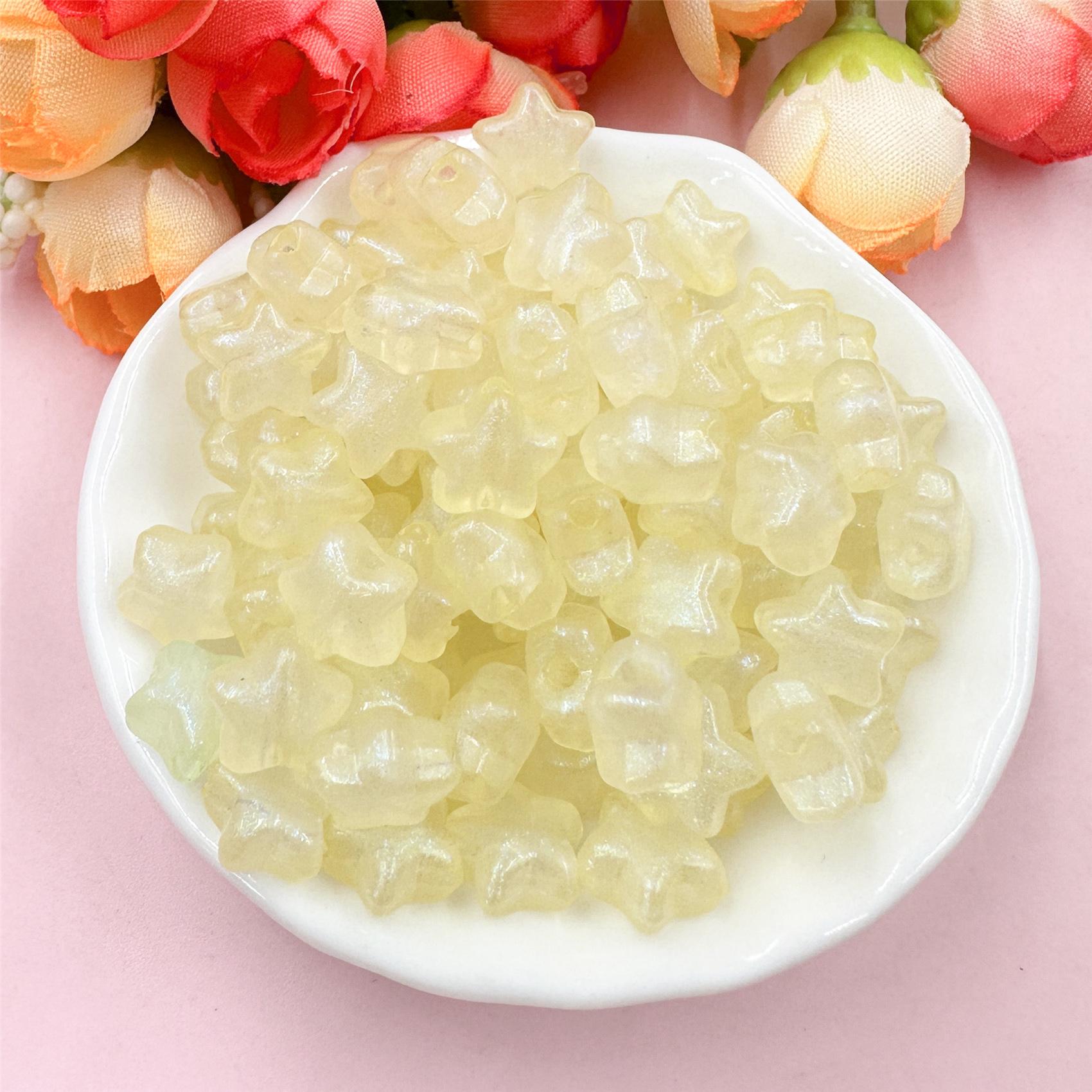 

Высокое качество для изготовления браслетов и серег ювелирных изделий 10 мм пятиконечная звезда 200 шт. свободные бусины перламутрового цвета DIY ювелирные аксессуары акрил жёлтый