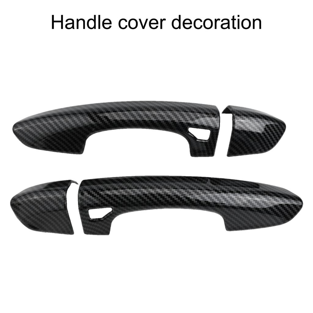2PCS Exterior Door Handle Cover for Mustang 2015 2025 Carbon Fiber Print Design for Enhanced Aesthetics and Protection