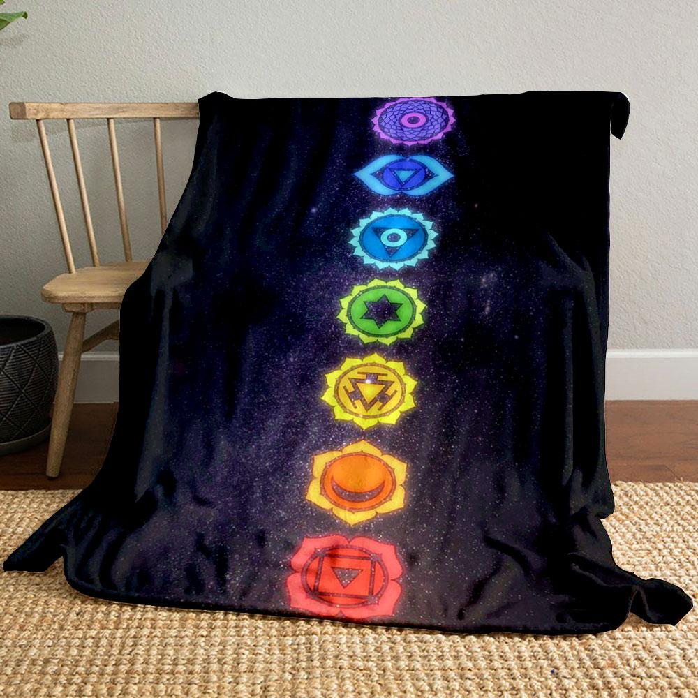 

Chakra Pattern Blanket bedroom Blanket for Livingroom Couch lunch break Soft throw for Friend s festival Gift 80cm x 120cm