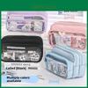 Transparent Pencil Case Large Capacity With Multi Function Design For Students And Office Use