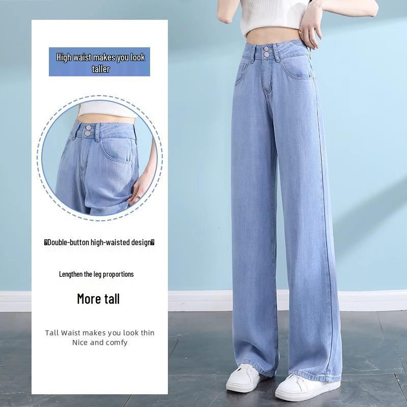 Women's 2025 Tencel Light Lyocell Straight & Wide Leg Summer Jeans