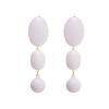 European & American Geometric Silver Needle Statement Earrings - Acrylic Oval & Round Design for Women