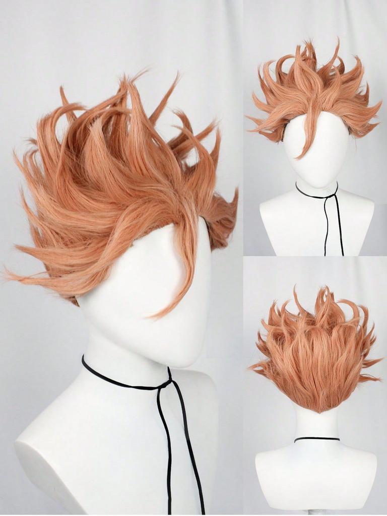 Synthetic Universal Anime Cosplay Wigs, Heat Resistant Wigs, Spiky Layered Short Straight Hair Wigs for Party Halloween Wig