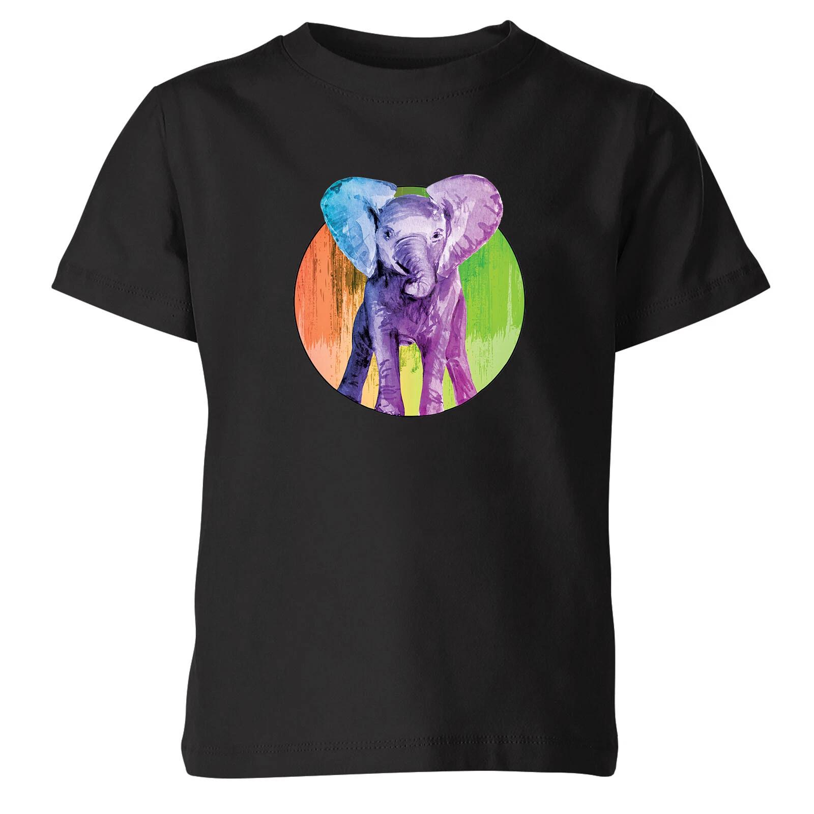 Baby Elephant Watercolor Kids T Shirt Funny Animal Lovers Childrens Boys Tee Top 100