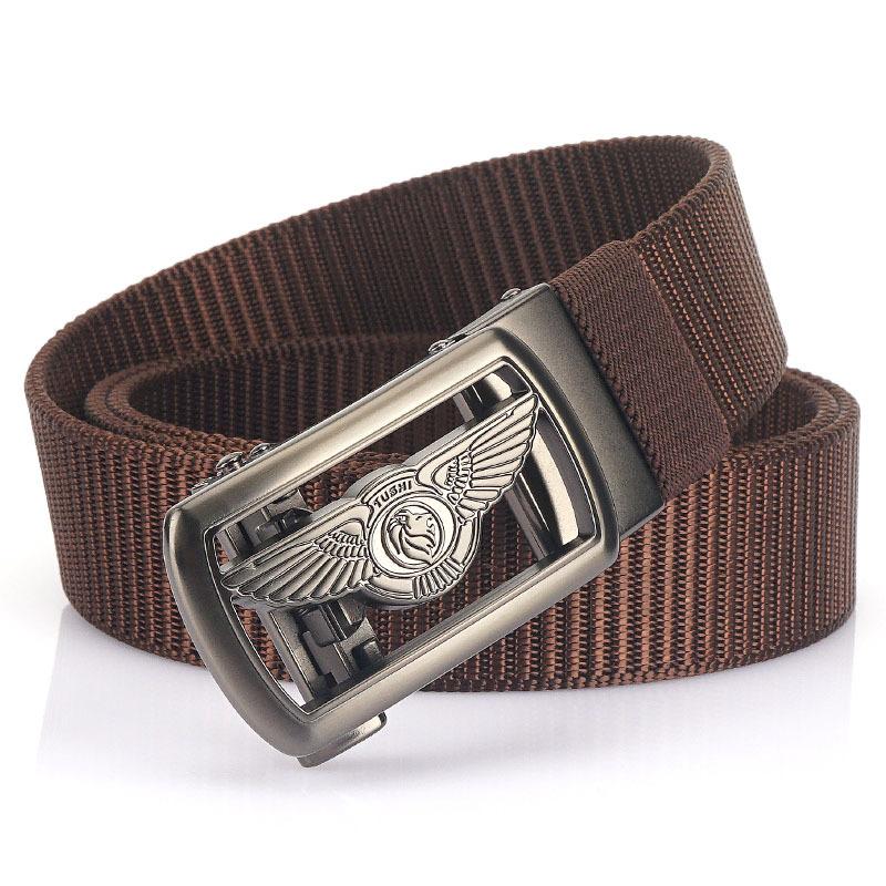 Noua centură pentru navetă pentru bărbați cu centură de nailon cu cataramă automată, centură groasă versatilă pentru petrecerea timpului liber în aer liber