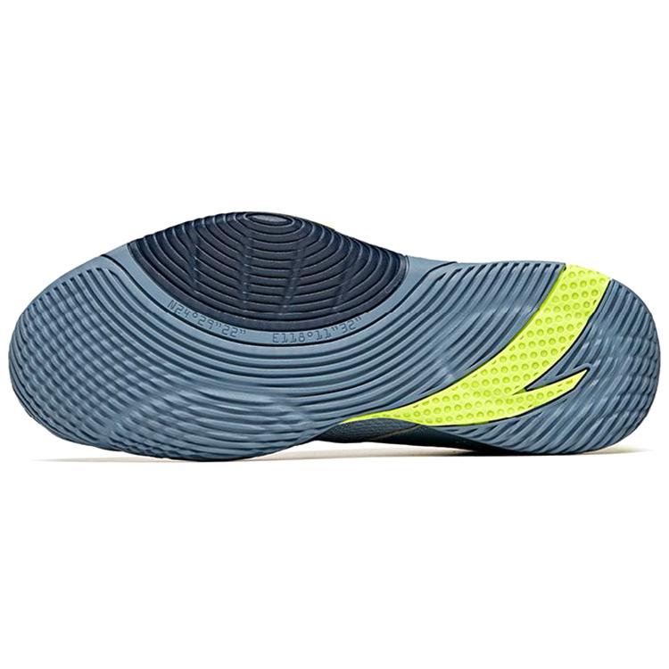 Anta UFO3.0 Basketball Shoes Men's Low Top Checkerboard Gray/Coastal Blue/Neon Green 112111602-3