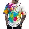 Mode Tie Dye T-Shirts Bunte Malerei 3D Druck Herren Damen T-Shirt Kurze Ärmel Oversized Harajuku Y2k T-Shirts Kinder Oberteil Kleidung