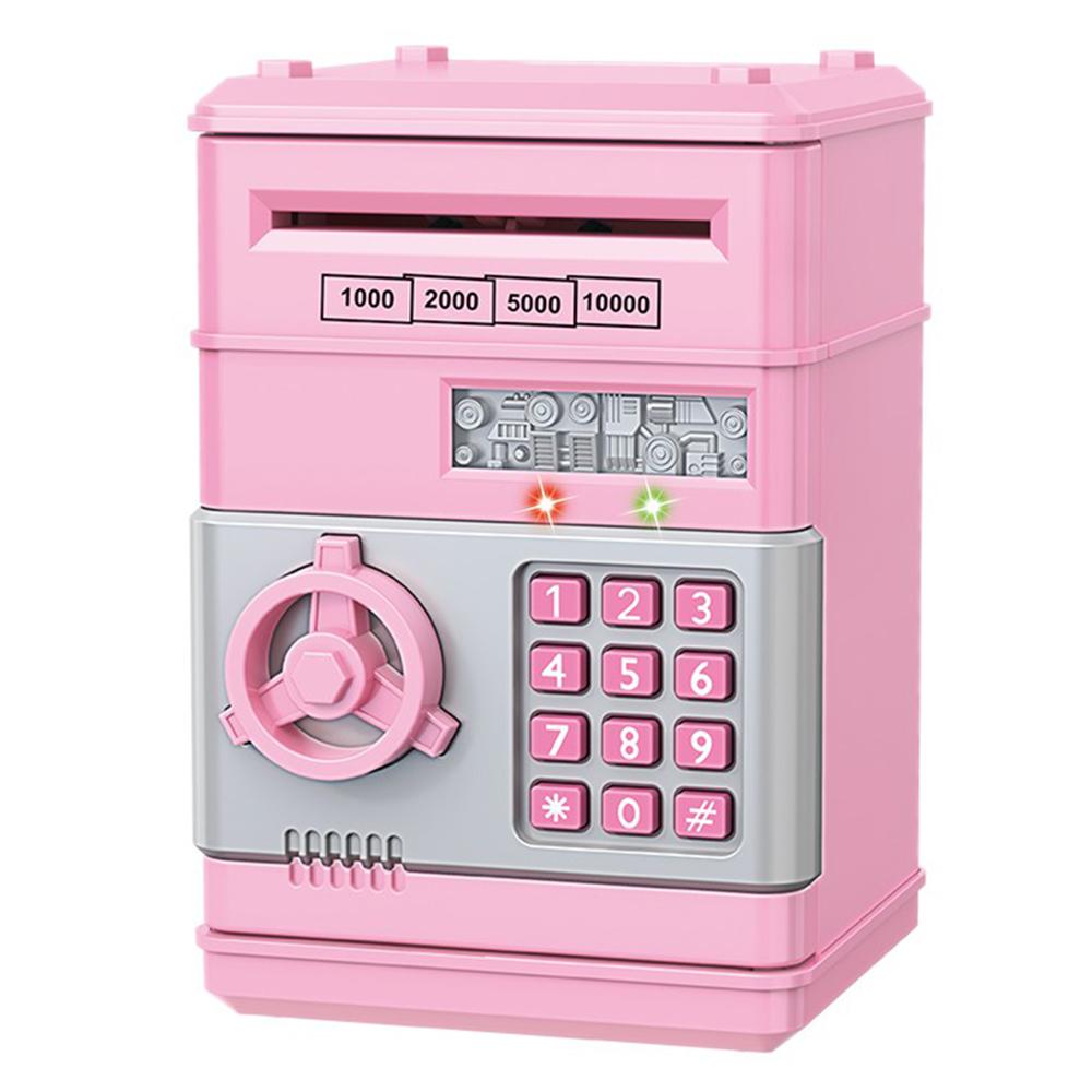 

7901 Детский мультяшный электронный банкомат с паролем, копилка для наличных и монет, автоматическая прокрутка бумажных денег, подарочная коробка для сбережений B