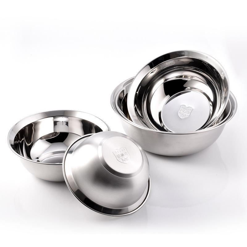 

Круглая раковина из нержавеющей стали 304: Защита от проливания, Утолщенный для салатов, супов, выпечки, взбивания яиц и мытья овощей. 28cm