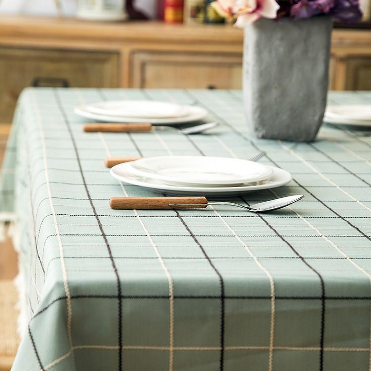 American Polyester Jacquard Imitation Cotton And Linen Waterproof Plaid Fringed Lace Geometric Rectangular Dining Table Coffee Table Tablecloth
