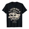 Motors Vintage Old School Tees Unisex Short Sleeve T‑Shirt Vintage Classic Car Graphic Print Crew Neck Tshirts Cotton Soft Tops