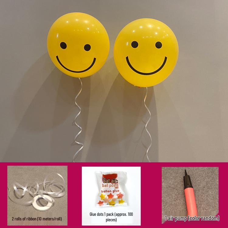 12" Verdickter Zitronengelber Smiley-Gesicht-Ballon für Geburtstagsfeier Dekoration