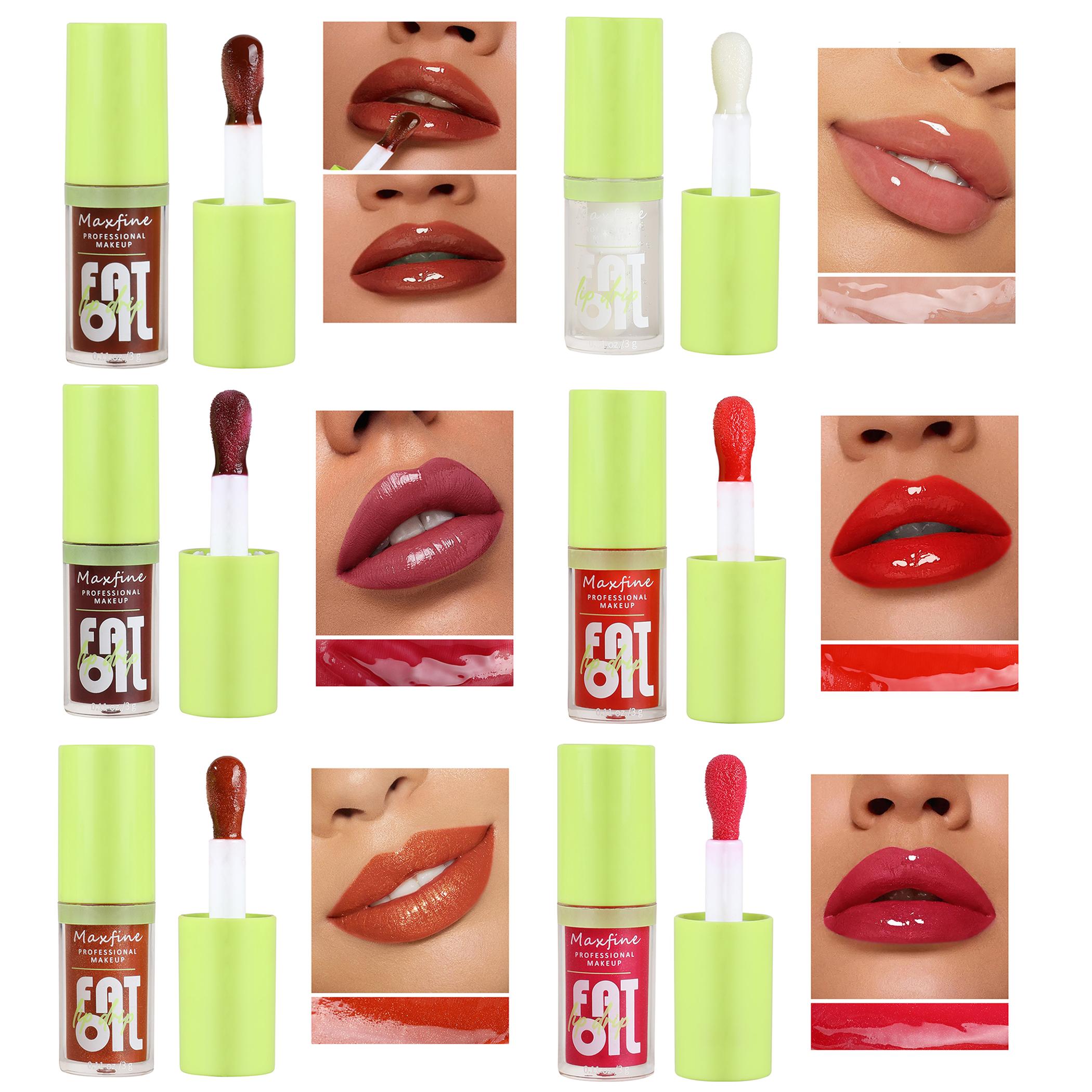 

6 цветов, зеленое свежее масло для губ, питательный блеск для губ, глазурь для губ, зеркальный водяной туман, анти-сухая потрескавшаяся стеклянная глазурь для губ, помада 1#