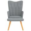 Vidaxl Armchair with Footrest, Light Gray, Fabric Upholstered