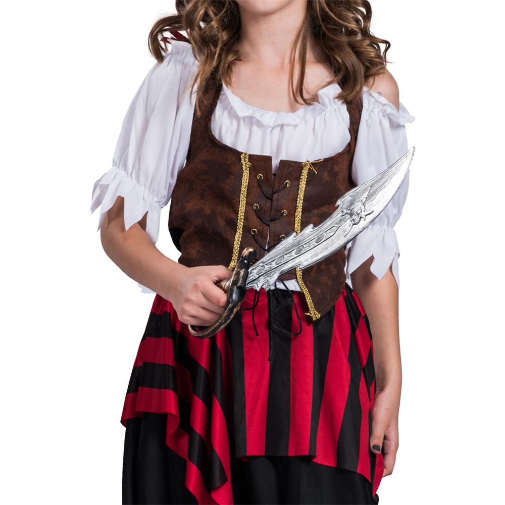 Kinder Mädchen Piraten Schönheit Freibeuter Matey Gestreiftes Kostüm Fluch der Karibik Kostüm Halloween Cosplay Party Outfit