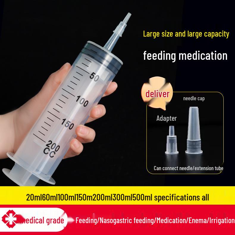 Large Capacity Feeding Syringe with Tube Injector for Stomach and Nasogastric Use