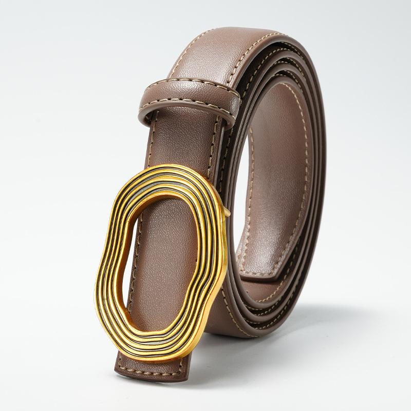 New Belt for Women's Dress  Smooth Buckle Belt for Women's Decorative Skirt for Women's Versatile Thin Belt