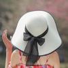 Sun hat women's summer tide versatile sunscreen outdoor outing big edge sun hat foldable seaside beach butterfly straw hat