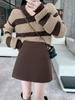 2025 Autumn/Winter Woolen High-Waisted A-Line Mini Skirt - Korean Style, Slimming, Versatile, College Chic, Anti-Exposure.