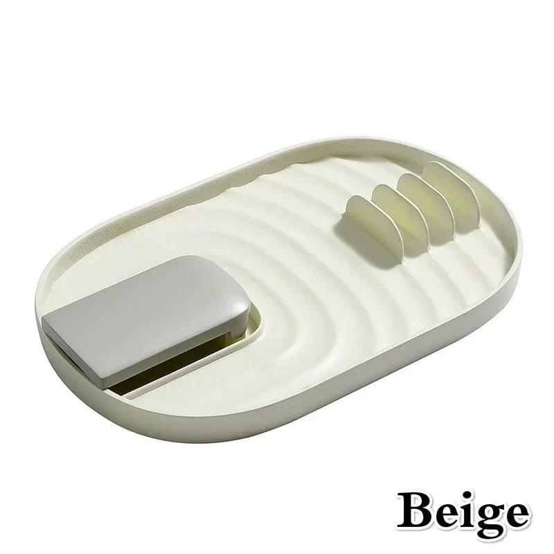 Kitchen Household Plastic Pan Pot Cover Lid Rack Stand Spoon Holder Collapsible Support Multifu Storage Drainage Racks Accessory