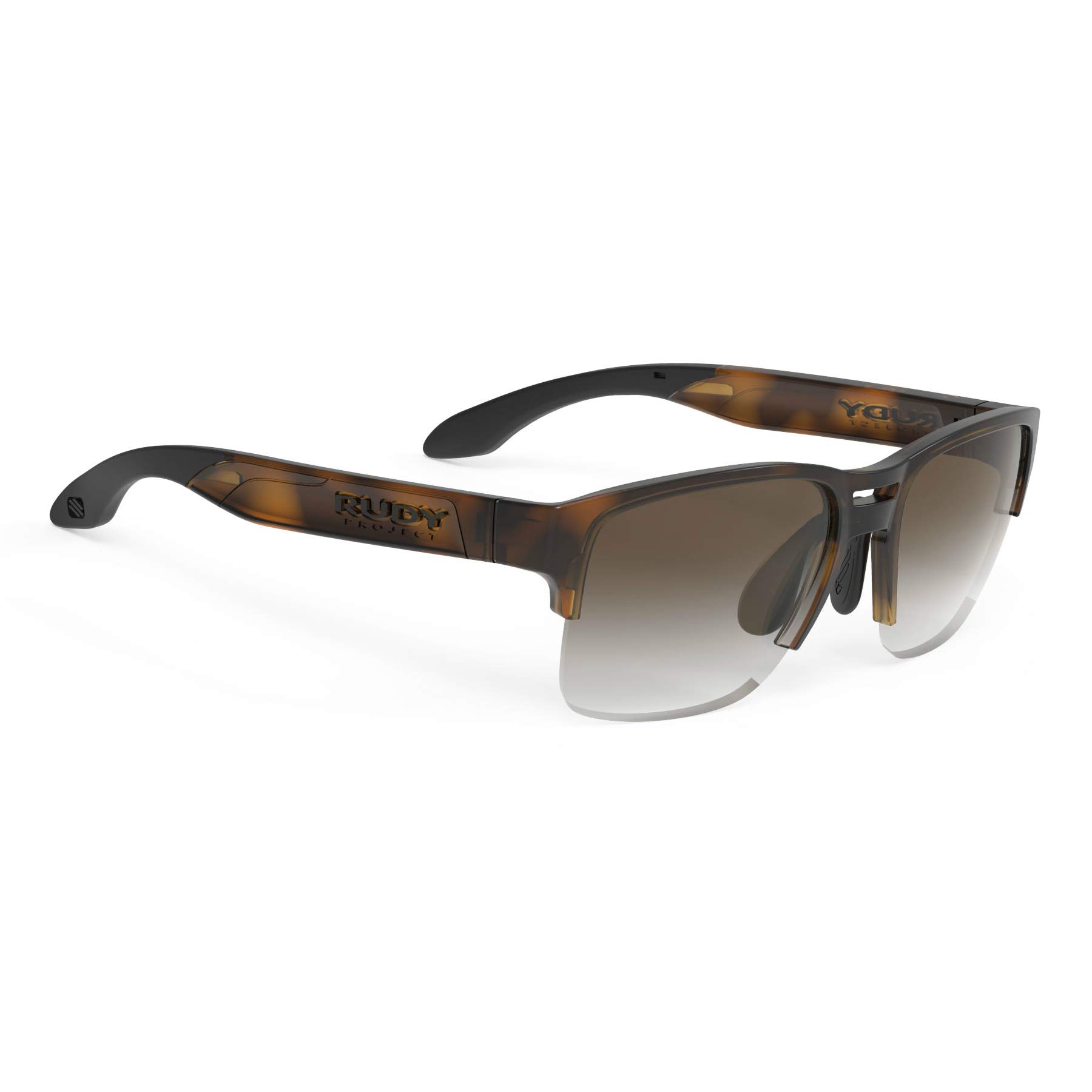 RUDY PROJECT SPINAIR 58 Half Rim Sports Sunglasses with Demi Gloss Frame and Brown Demi Lenses (SP583650-0000)