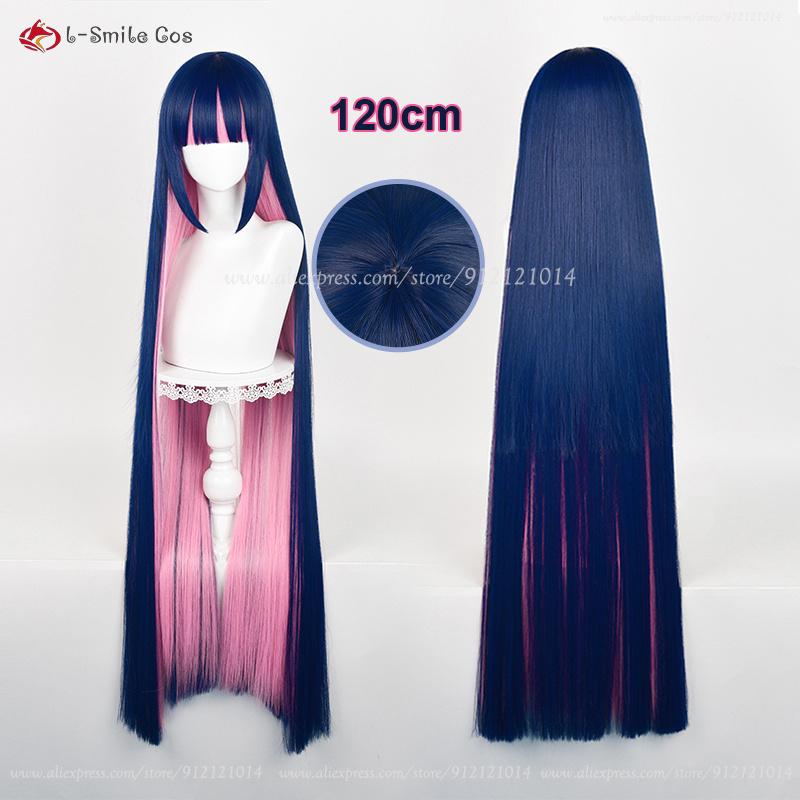 Anime Cosplay Stocking Anarchy Cosplay Wig 100cm/120cm Long Blue Pink Stocking Role Play Wigs