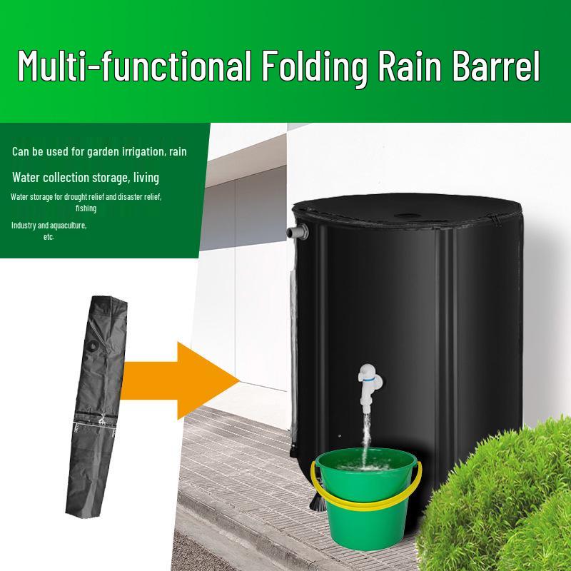Foldable Multifunction Rainwater Collection Barrel for Gardening and Car Wash