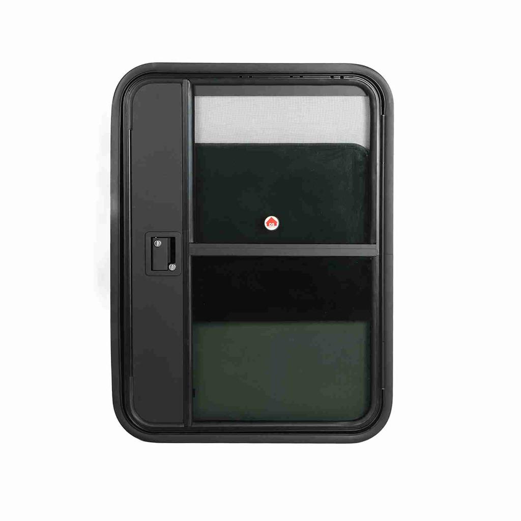 RV Door Tear Drop Tempered Glass Tinted Sliding Window Full Sealing Camper Trailer Door with Insect 