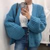 Autumn and Winter All-match New Retro V-neck Button Loose Long-sleeved Knitted Cardigan Sweater Women's Fashion Casual
