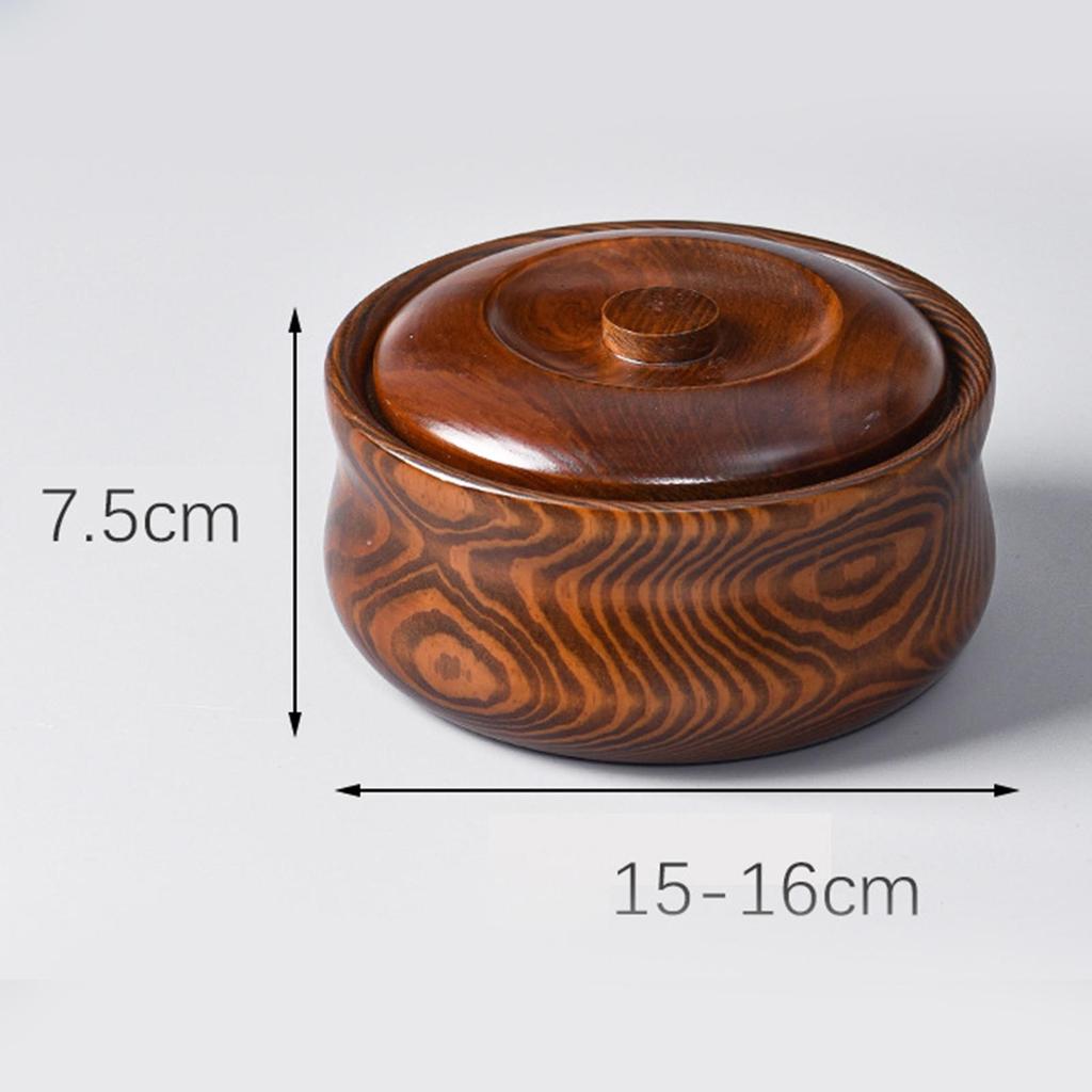 Wooden Bowl Serving Bowl Storage Reusable Solid Wood Wooden Salad Bowl with Lids