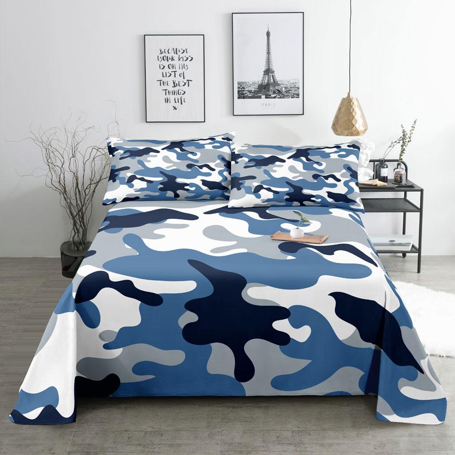 Kamuflażowy Zestaw Prześcieradeł Pościel Poszewki na Poduszki Rozmiar Queen King Podwójny 220x240 Leopard do Sypialni Miękki Twin Full Single