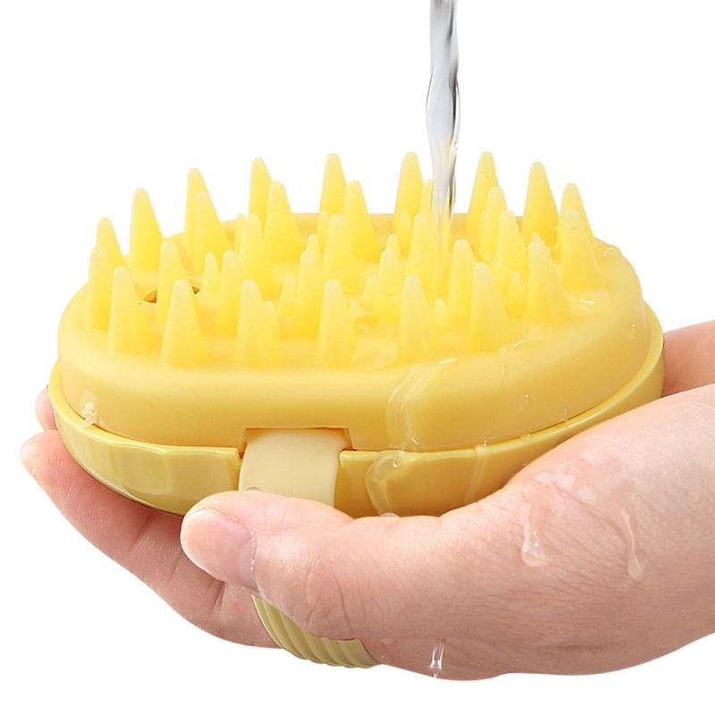 Peeling Scalp Rubber Brush Refillable Plan Double Use For Dry Hair And Wet Bathing Soft Bristles Not Slip Home Fitness Travel